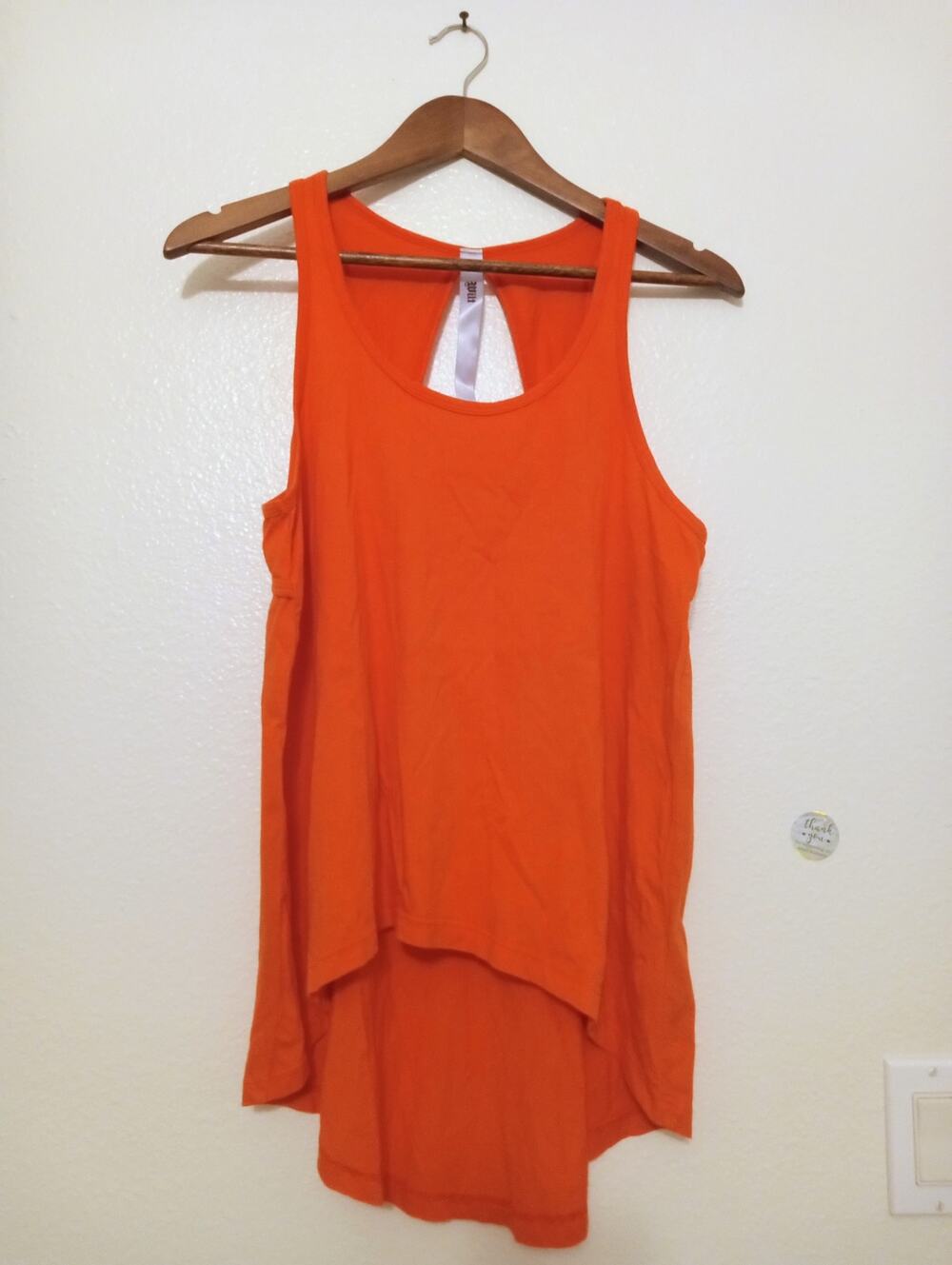 Wilt Asymmetrical High Low Tank Top Pink Keyhole Cutout 100% Cotton Slub SZ S